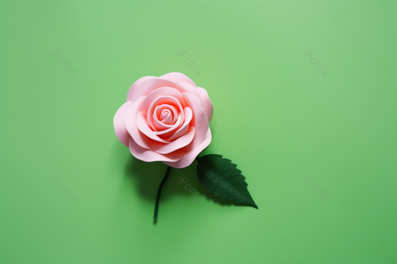 简约绿色背景盛开的粉色玫瑰特写,高清,摄影图,摄影图片,图片大全,摄影图免费下载